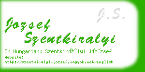 jozsef szentkiralyi business card